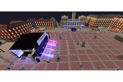 Vista de la plaza Mayor de Valladolid en el metaverso. -APOLO ESTUDIO CREATIVO