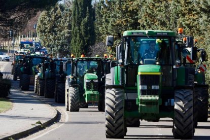 Tractorada en las calles de Valladolid, en una imagen de archivo