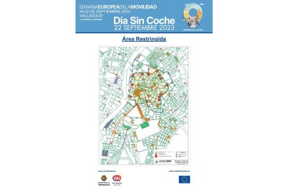 Mapa de la zona cortada al tráfico privado. -POLICIA VALLADOLID