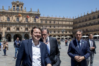El expresidente del Gobierno Mariano Rajoy y el presidente del PPCyL , Alfonso Fernández Mañueco visitan Salamanca. ICAL