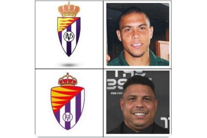 Escudo y Ronaldo como jugador y presidente
