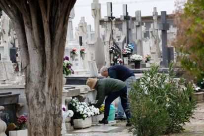 Preparativos para el Día de Todos los Santos en el Cementerio del Carmen. - J. M. LOSTAU