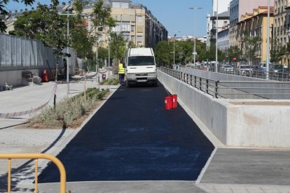 Obras del paso peatonal de Panaderos.- J.M.LOSTAU