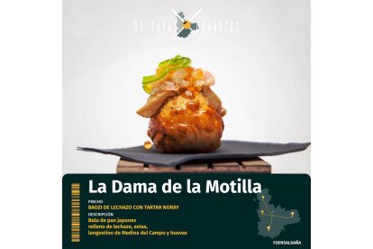 'Baozi de lechazo con tartar noray', pincho de La Dama de la Motilla con el que competirán en el ‘I Concurso de Tapas X Comarcas de la Provincia de Valladolid’. -E.M.