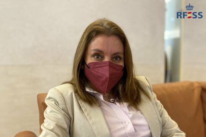 Isabel García al ser reelegida al frente de la Federación. / RFSS