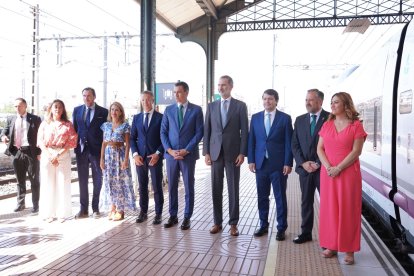 El rey en la parada de Valladolid del AVE Madrid-Burgos.- ICAL