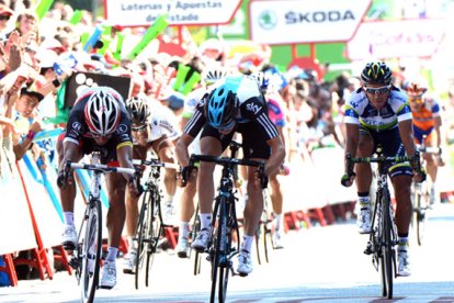 Daniele Benatti. se impone al esprint en Valladolid en 2012. / EL MUNDO