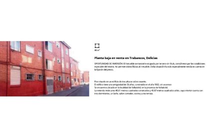 Anuncio del piso en venta de la calle Trabancos.- E. M.
