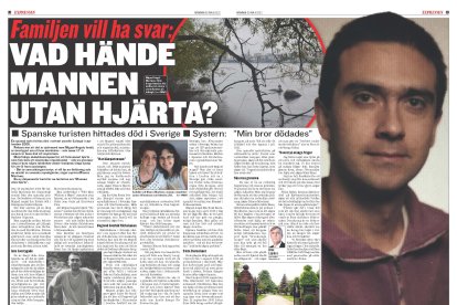 Reportaje en un medio sueco sobre la muerte de Miguel Ángel.- E. M.