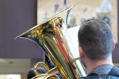 Concierto en el Hospital Río Hortega de la Banda de la Escuela de Música de Valladolid.-ICAL