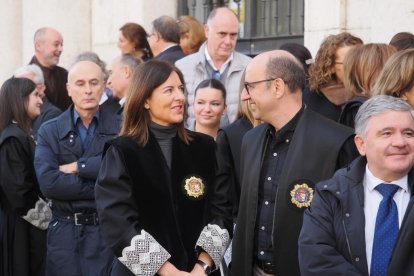 La concentración de jueces y fiscales convocada por la Audiencia Nacional de Valladolid. -PHOTOGENIC