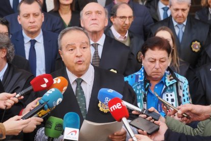 La concentración de jueces y fiscales convocada por la Audiencia Nacional de Valladolid. -PHOTOGENIC