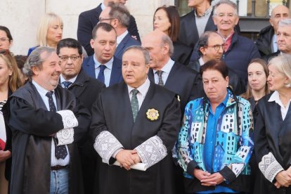 La concentración de jueces y fiscales convocada por la Audiencia Nacional de Valladolid. -PHOTOGENIC