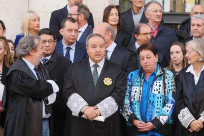 La concentración de jueces y fiscales convocada por la Audiencia Nacional de Valladolid. -PHOTOGENIC