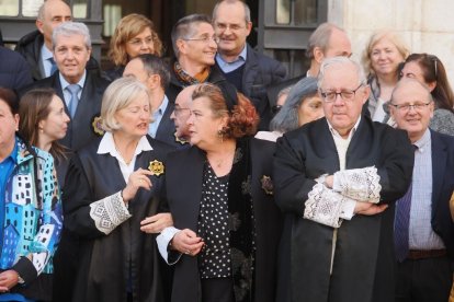 La concentración de jueces y fiscales convocada por la Audiencia Nacional de Valladolid. -PHOTOGENIC