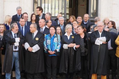 La concentración de jueces y fiscales convocada por la Audiencia Nacional de Valladolid. -PHOTOGENIC