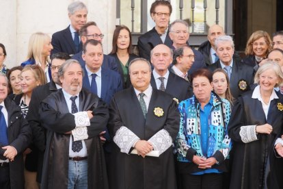 La concentración de jueces y fiscales convocada por la Audiencia Nacional de Valladolid. -PHOTOGENIC