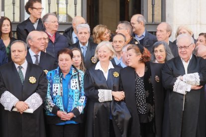 La concentración de jueces y fiscales convocada por la Audiencia Nacional de Valladolid. -PHOTOGENIC