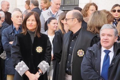La concentración de jueces y fiscales convocada por la Audiencia Nacional de Valladolid. -PHOTOGENIC