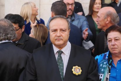 La concentración de jueces y fiscales convocada por la Audiencia Nacional de Valladolid. -PHOTOGENIC