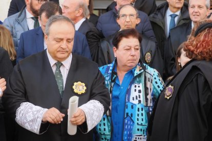 La concentración de jueces y fiscales convocada por la Audiencia Nacional de Valladolid. -PHOTOGENIC