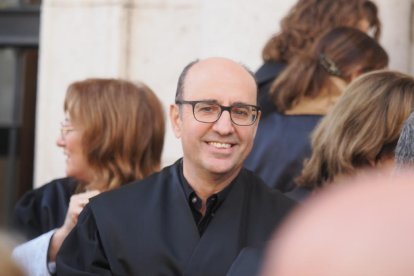 La concentración de jueces y fiscales convocada por la Audiencia Nacional de Valladolid. -PHOTOGENIC