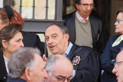 La concentración de jueces y fiscales convocada por la Audiencia Nacional de Valladolid. -PHOTOGENIC