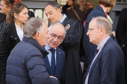 La concentración de jueces y fiscales convocada por la Audiencia Nacional de Valladolid. -PHOTOGENIC
