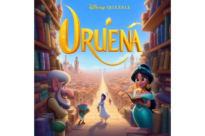 Jasmín, de Aladdin, leyendo un libro en Urueña. Bing Image Creator de Microsoft