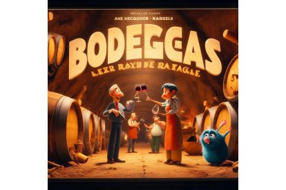 Personajes de Ratatouille disfrutan de vino en unas bodegas vallisoletanas. Bing Image Creator de Microsoft