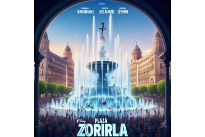 La fuente de Plaza Zorrilla recreada a través de la Inteligencia Artificial. Bing Image Creator de Microsoft