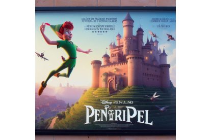 Peter Pan y compañía sobrevuelan el Castillo de Peñafiel. Bing Image Creator de Microsoft