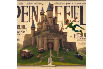 Peter Pan y compañía sobrevuelan el Castillo de Peñafiel. Bing Image Creator de Microsoft