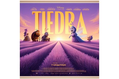 Los campos de lavanda de Tiedra, como escenario de la película 'Bichos'. Bing Image Creator de Microsoft