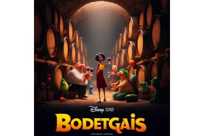 Personajes de Ratatouille disfrutan de vino en unas bodegas vallisoletanas. Bing Image Creator de Microsoft