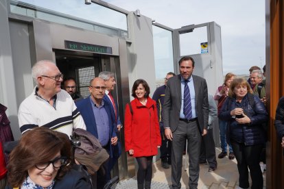 El alcalde de Valladolid, Óscar Puente, inaugura los elevadores urbanos en la ladera norte de Parquesol. -ICAL