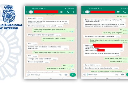 WhatsApp con la estafa. E. M.