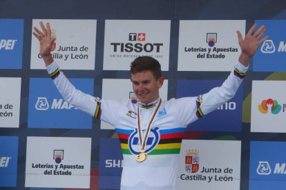 El ganador de la contrarreloj masculina sub 23 del Mundial de Ciclismo de Ponferrada, Campbell Flakemore