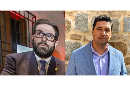 El alcalde de Ávila (fotografía de la derecha), Jesús Manuel Sánchez Cabrera, felicitó ayer durante la gala de los premios Innovadores a Jorge Mongil, director del grupo de Hidrología y Conservación de Aguas y Suelos de la Universidad Católica de Ávila (UCAV).