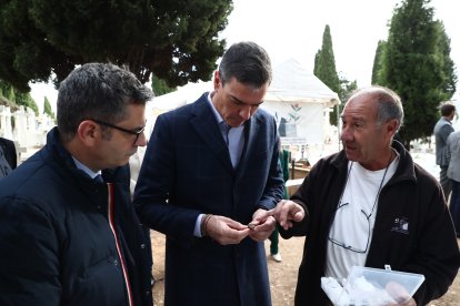 Visita de Pedro Sánchez a la fosa del cementerio El Carmen. MONCLOA