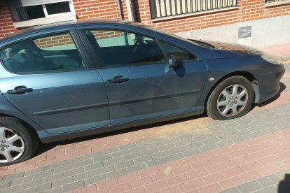 Vehículo con las ruedas pinchadas y rayones en Alaejos. -E.M.