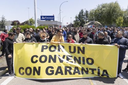Protestas de trabajadores de la fábrica de Michelin. PHOTOGENIC/ C.LLORENTE