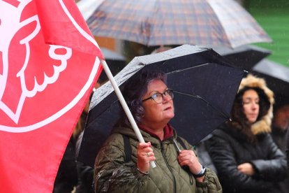 Manifestación en Ponferrada de CCOO y UGT en defensa de la democracia. ICAL