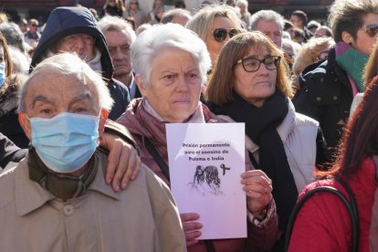 Concentración para pedir la pena de prisión permanente para el asesino de Paloma e India en la Plaza Mayor de Valladolid.- J. M. LOSTAU