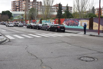 Mural 'La Esgueva imaginada' en la calle Cigüeña del barrio Pajarillos. -TWITTER