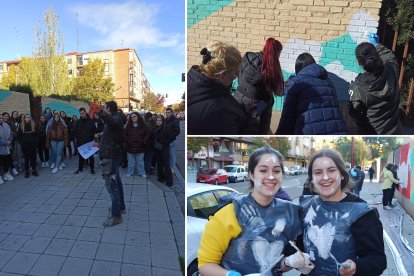 Participación conjunta con Nano Lázaro para realizar el mural 'La Esgueva imaginada'. -TWITTER