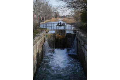 Ramal sur esclusa 41 del canal de Castilla en la actualidad en La Overuela.- J.M. LOSTAU