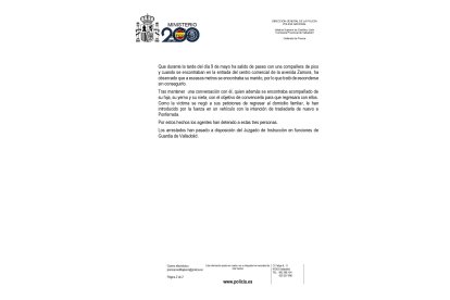 Nota remitida por la Subdelegación del Gobierno.
