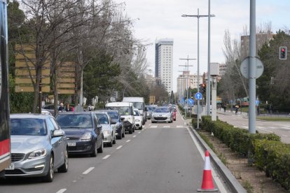 Corte al tráfico por obras en el túnel de la avenida Salamanca en dirección Arroyo. -JUAN MIGUEL LOSTAU