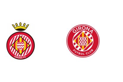 Escudo anterior y el nuevo del Girona CF. / GCF